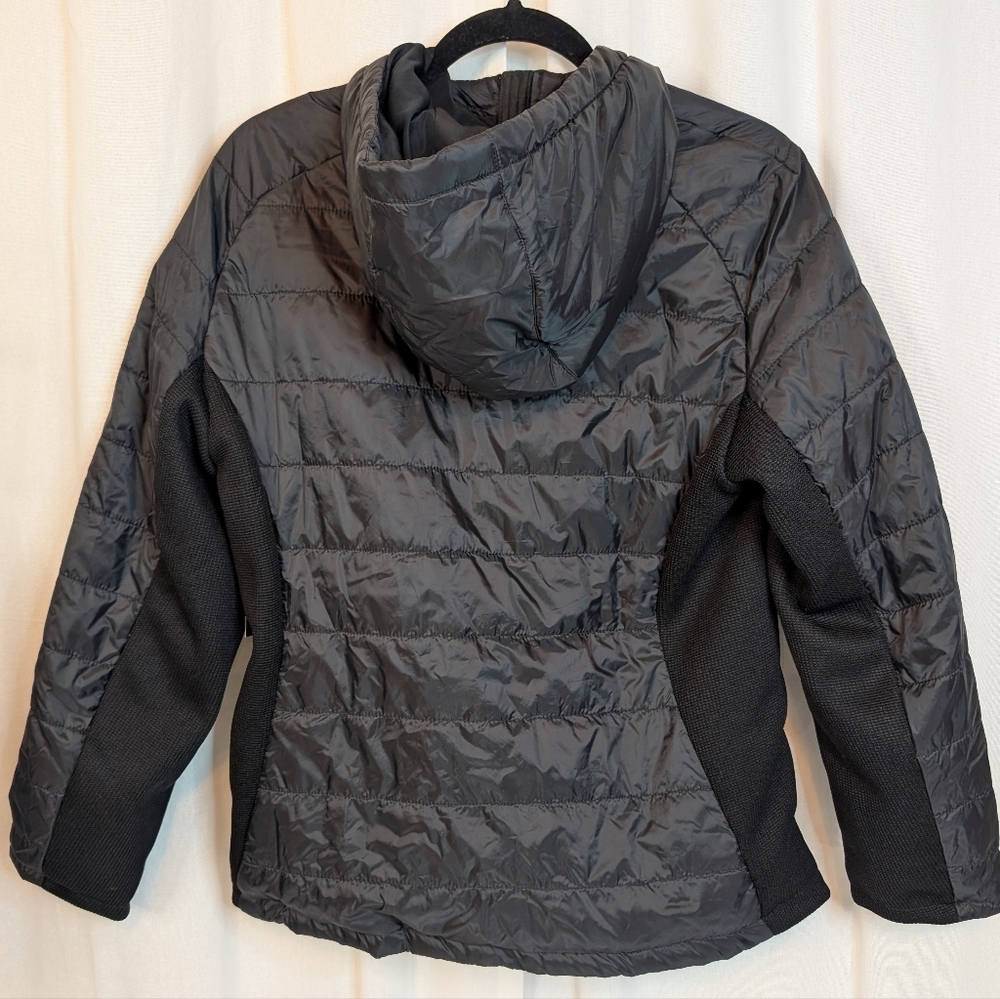 Spyder Therma Web Quilted Black Hooded Jacket Women Large - Picture 12 of 12